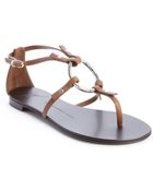Giuseppe Zanotti Brandy Leather O-ring Flat Sandals - Lyst