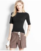 Ann Taylor Cotton Boatneck Tee - Lyst
