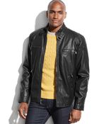 Calvin Klein Faux Leather Moto Jacket - Lyst
