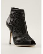 Dolce & Gabbana 'Coco' Peep Toe Booties - Lyst
