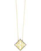 Kacey K Block Monogram Necklace With Diamonds - Lyst