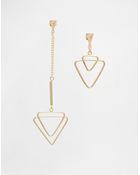 Asos Mismatch Open Triangle Shape Earrings - Lyst