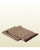 Gucci Gg Jacquard Pattern Knit Scarf - Lyst