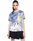 Just Cavalli Tiger Printed Sequined Jersey Top - Lyst