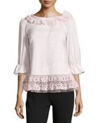 RED Valentino Lace Tulletrim Blouse - Lyst