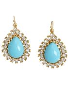 Ben Amun Turquoise And Crystal Drop Earring - Lyst