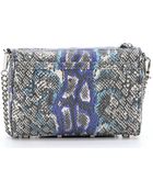 Rebecca Minkoff Blue And Grey Snakeskin Print Leather 'Mini Mac' Shoulder Bag - Lyst