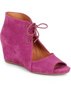Gentle Souls Mercia Suede Open-Toe Wedges - Lyst