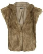 Topshop Faux Fur Hooded Cape - Lyst