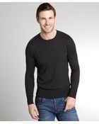 Burberry Brit Dark Grey Cashmere-Cotton Blend Crewneck Sweater - Lyst