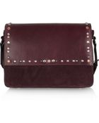 Isabel Marant Laura Studded Leather and Suede Shoulder Bag - Lyst