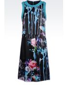 Emporio Armani Dress In Flower Print Silk - Lyst