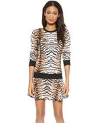 Torn By Ronny Kobo Shauna Tiger Jacquard Sweater - Natural - Lyst