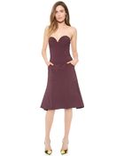 Nina Ricci Strapless Dress - Pourpre Fonce - Lyst