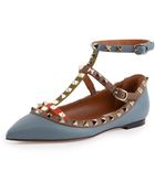 Valentino Multicolor Rockstud Caged Ballerina Flat - Lyst