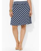 Lauren by Ralph Lauren Striped Jersey Skirt - Lyst