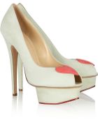 Charlotte Olympia Delphine Suede Platform Pumps - Lyst