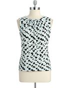 Calvin Klein Pintuck Blouse - Lyst