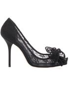Dolce & Gabbana Bellucci Lace Bow Pumps - Lyst
