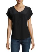 Joie Silk Round-Neck Blouse - Lyst