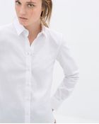Zara Pleated Poplin Shirt - Lyst