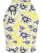 River Island Yellow Daisy Print Racer Front Crop Top - Lyst