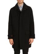 Lacoste Black Wool Coat - Lyst