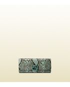 Gucci Broadway Python Clutch With Crystal Closure - Lyst