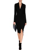 Donna Karan New York Jersey Long Sleeve Wrap Dress - Lyst