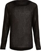 River Island Black Long Sleeve Crew Neck Knitted Jumper - Lyst