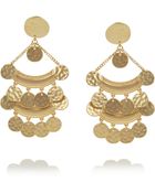 Kenneth Jay Lane Hammered Gold-Plated Clip Earrings - Lyst