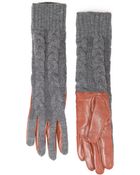 Violeta By Mango Leather Long Gloves - Lyst