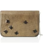 Rochas Crystal-Embellished Metallic Leather Clutch - Lyst