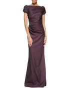Escada Cap-Sleeve Ruched Gown - Lyst