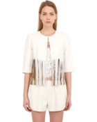 Blancha Fringed Laminated Nappa Leather Jacket - Lyst