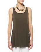 Eileen Fisher Long Silk Jersey Tunic - Lyst