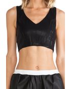 Blq Basiq Faux Leather Crop Top - Lyst
