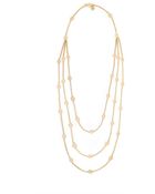 Tory Burch Multi-Strand Logo Necklace - Lyst