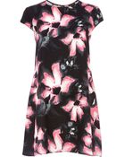 River Island Black Lily Print Swing Dress - Lyst