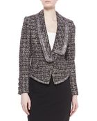 Badgley Mischka Collection Tweed Combo Jacket - Lyst