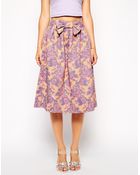 Asos Midi Skirt In Floral Jacquard - Lyst