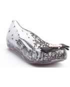 Melissa Black And White Bow-Embellished Transparent Jellies - Lyst