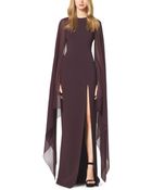 Michael Kors Stretch Wool Crepe Cape Gown - Lyst