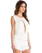 Halston Heritage Rolled Hem Top - Lyst