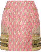 Matthew Williamson Embellished Tweed Mini Skirt - Lyst