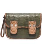 Michael Kors Taylor Large Crocodile Clutch - Lyst