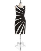 Adrianna Papell Contrast Sheath Dress - Lyst