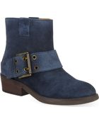 Nine West Kassy Buckled Suede Ankle Boots - Lyst
