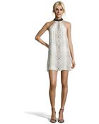 Haute Hippie Buff Python Printed Silk Studded Halter Dress - Lyst