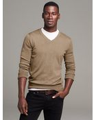 Banana Republic Silk Cotton Cashmere Vee Pullover - Lyst
